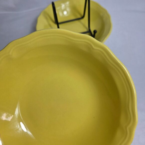 TWO Federalist by Sears Buttercup Coupe Cereal Bowls Yellow with Scalloped Edge - Picture 4 of 9